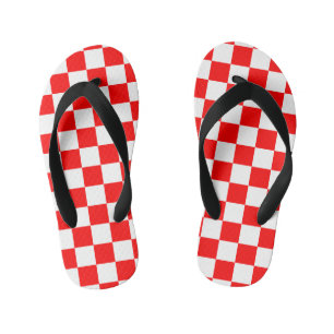 Chanclas Para Niños Chequeros rojos y blancos croatas cortos