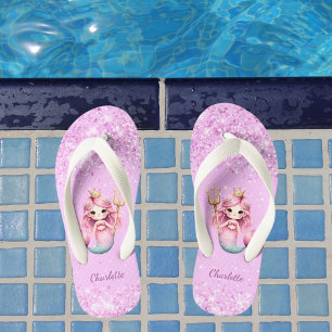 Chanclas Para Niños Chica de nombre purpurina rosa princesa sirvienta