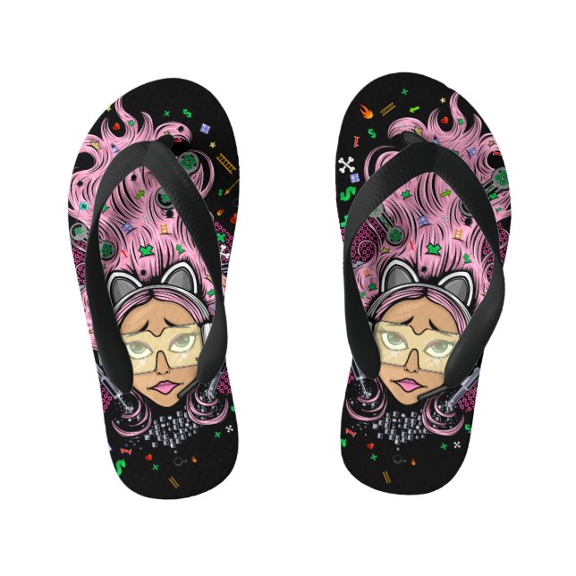 Chanclas Para Niños Chica Gamer (Plantilla)
