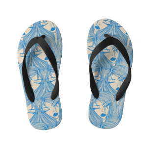 Chanclas Para Niños Chica glamorosa: patrón elegante sin costuras.
