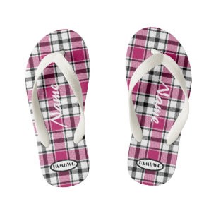 Chanclas Para Niños Chica Pink Plaid Flip-flops HAMbWG