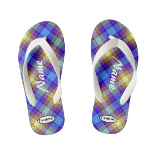 Chanclas Para Niños Chica Plaid Flip-flops HAMbWG Kid's Flip Flops