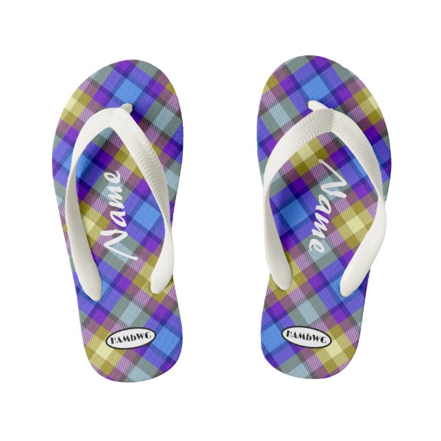 Chanclas Para Niños Chica Plaid Flip-flops HAMbWG Kid's Flip Flops (Plantilla)