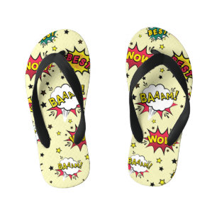 Chanclas Para Niños Chicas Chicos Arte de Parche Vintage