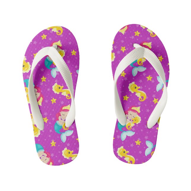 Chanclas Para Niños Chicas lindo patrón de sirena flops de labios (Plantilla)