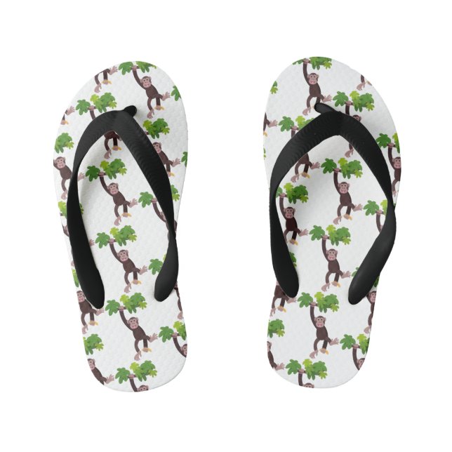 Chanclas Para Niños Chimpancé lindo en personalizado colgante de la ju (Plantilla)