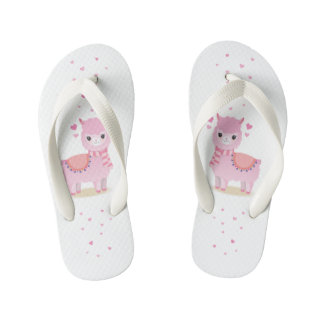 Chanclas Para Niños Chinelo Infantil Lhama Rosa