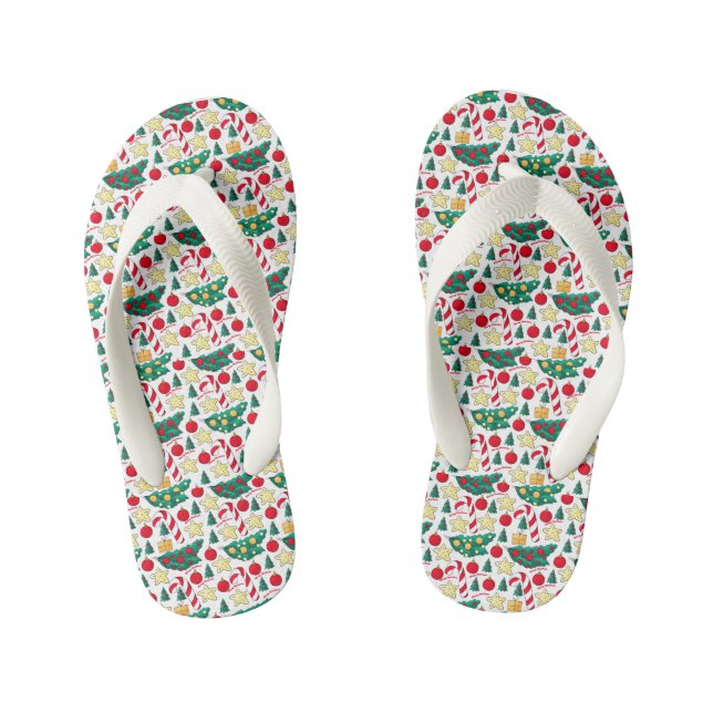 Chanclas Para Niños Christmas Pattern Pair of Flip Flops (Plantilla)