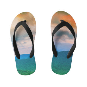 Chanclas Para Niños Cielo hermoso, nubes rojas