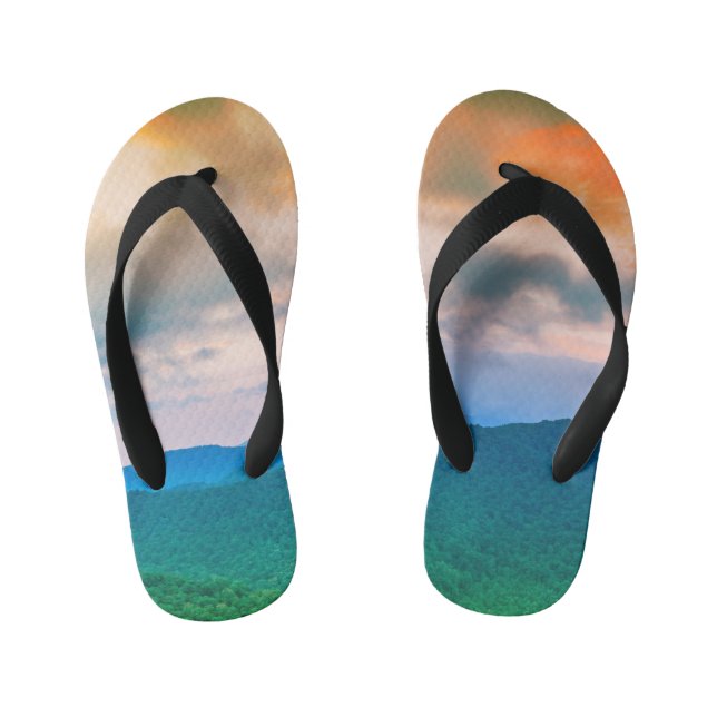 Chanclas Para Niños Cielo hermoso, nubes rojas (Plantilla)