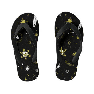 Chanclas Para Niños Cielo nocturno: patrón cósmico sin costuras.