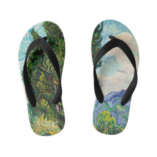Chanclas Para Niños Cipreses de Vincent Van Gogh Arte Refinado
