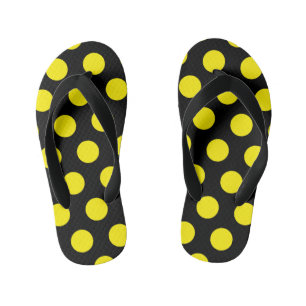 Chanclas Para Niños Círculos amarillos en fondo negro