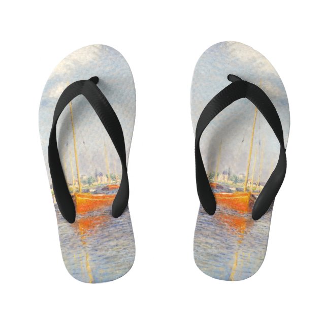 Chanclas Para Niños Claude Monet. Barcos Rojos, Argentina (Plantilla)