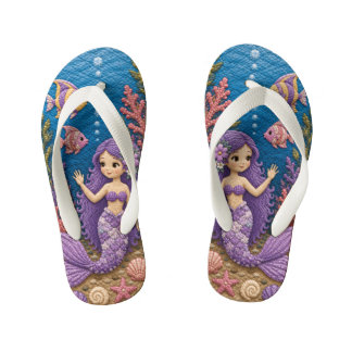 Chanclas Para Niños Colcha de Sirena Morada