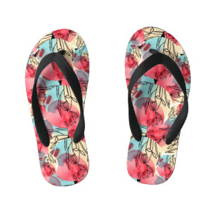 Chanclas Para Niños Cold Warm Watercolor Floral Geométrico