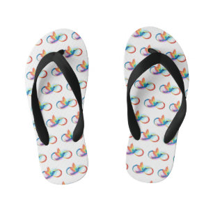 Chanclas Para Niños Colibrí arcoiris con símbolo Infinity