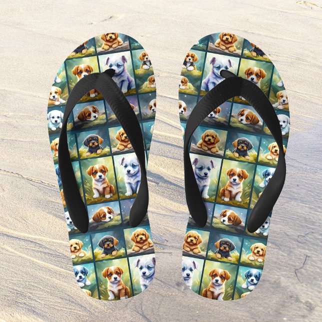 Chanclas Para Niños Collaje de cachorros, perros pequeños (Subido por el creador)