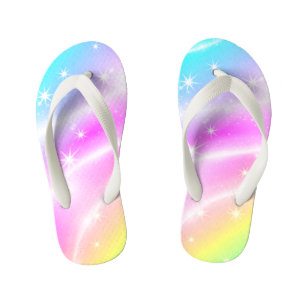 Chanclas Para Niños Colores de arcoiris Pastel de Unicornio