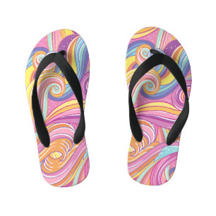 Chanclas Para Niños Cometa arcoiris: Cielo mágico de ensueño.