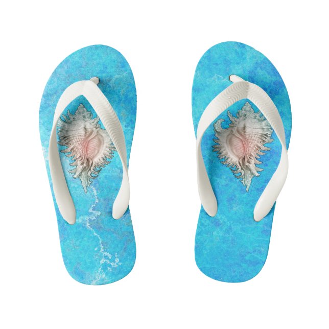 Chanclas Para Niños Conch Shell "Beach Life" (Plantilla)