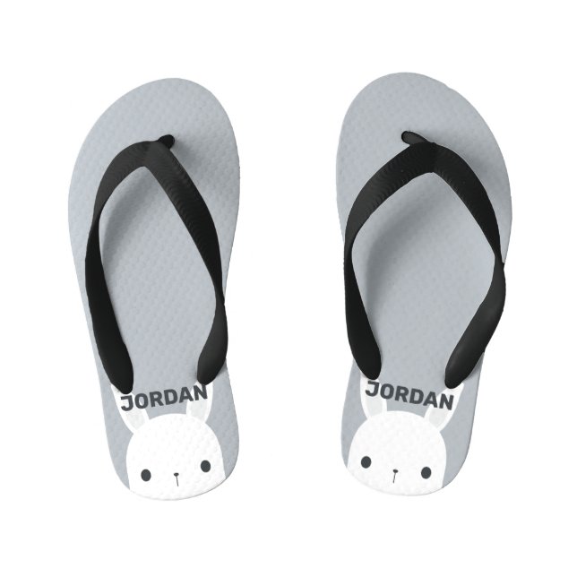 Chanclas Para Niños Conejito Bonito con Nombre Personalizado (Plantilla)