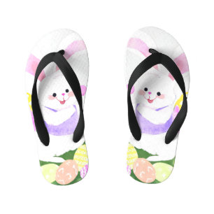 Chanclas Para Niños conejito con huevos de Pascua
