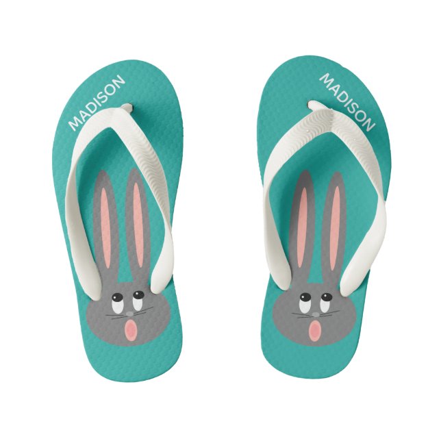 Chanclas Para Niños Conejito de Pascua Personalizado (Plantilla)