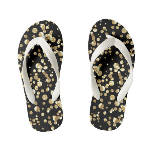 Chanclas Para Niños Confetti de efecto metalizado dorado