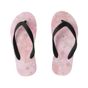 Chanclas Para Niños Copos de Nieve de Navidad Rosas Patrón Boho