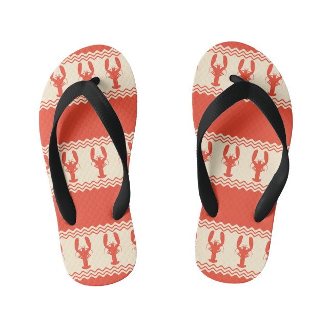 Chanclas Para Niños Coral Coastal Lobster Stripes (Plantilla)