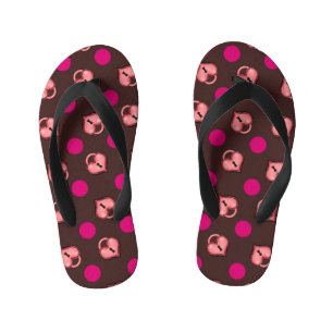 Chanclas Para Niños Corazón y puntos de chocolate