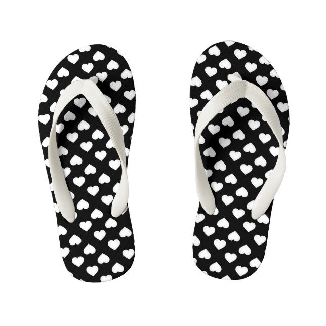 Chanclas Para Niños Corazones blancos (Plantilla)