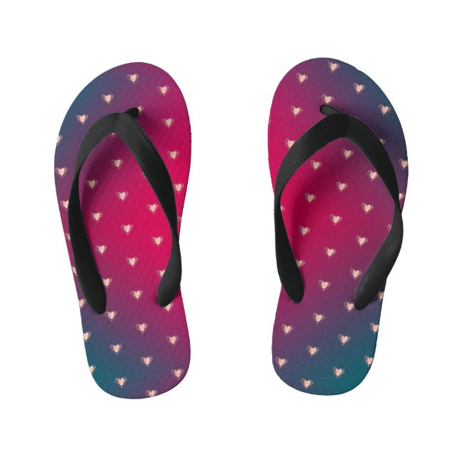 Chanclas Para Niños Corazones de Smokey Purple Fancy (Plantilla)