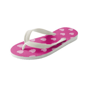Chanclas Para Niños Corazones rosa y blanco