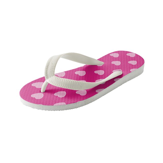 Chanclas Para Niños Corazones rosa y blanco (Angular)