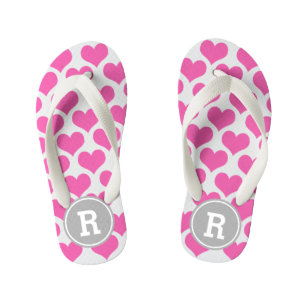 Chanclas Para Niños Corazones rosas personalizados