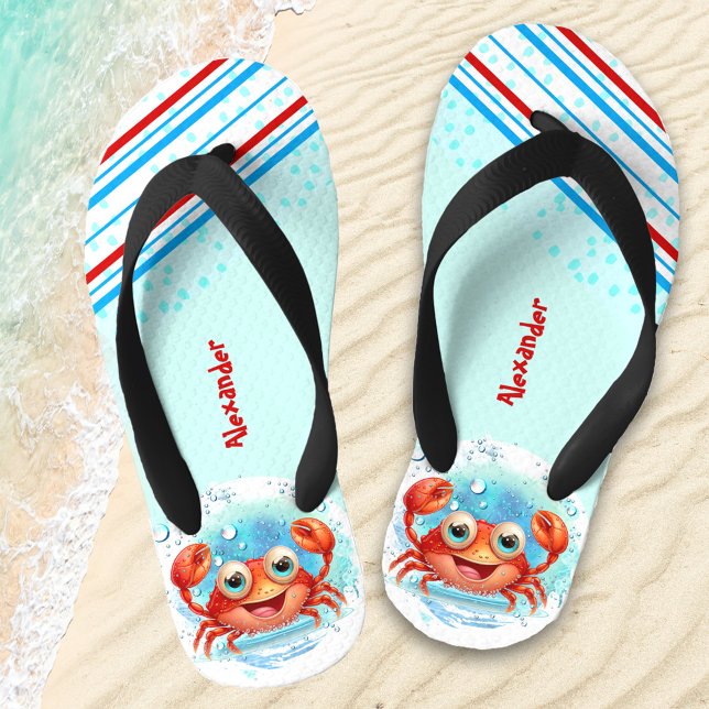 Chanclas Para Niños Crab Boy Beach Nombre Niños Flip Flops (Subido por el creador)