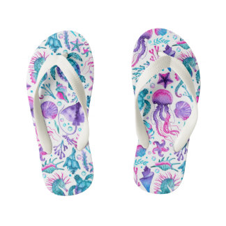 Chanclas Para Niños Criaturas acuáticas del océano bajo el mar