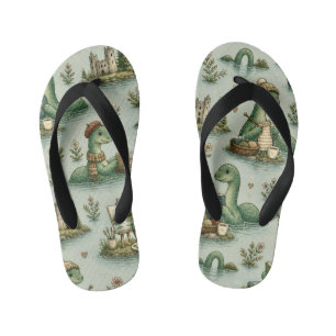 Chanclas Para Niños Criptídeos Acogedores Nessie Monstruo del Lago Nes