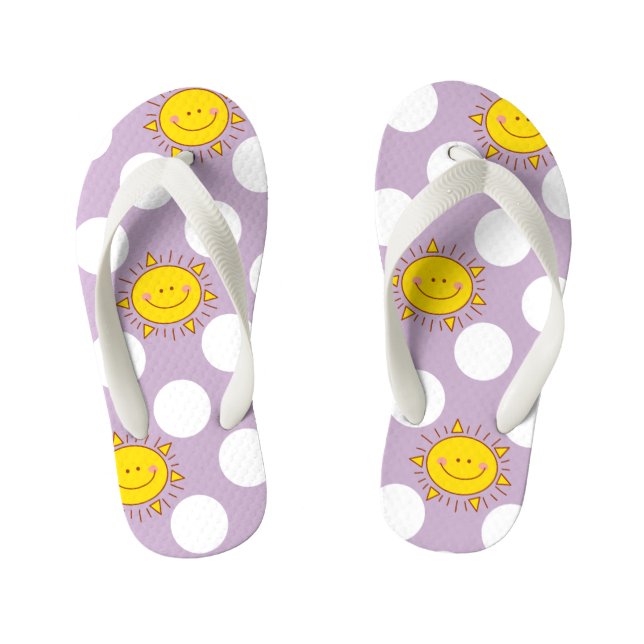 Chanclas Para Niños Cuidada Feliz Sunshine Y Patrón De Punto De Polka (Plantilla)