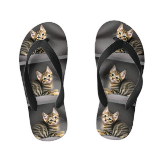 Chanclas Para Niños Cuidadoso gato mullido