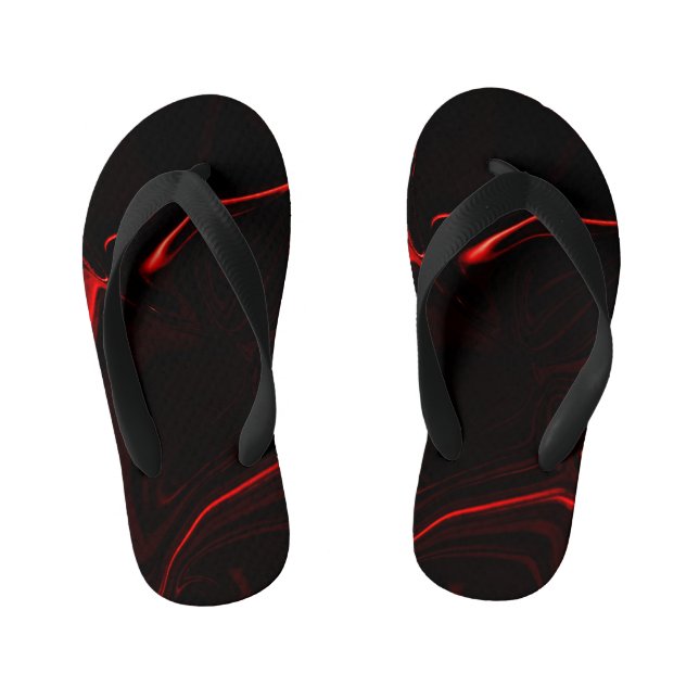 Chanclas Para Niños Curvas rojas o ondulaciones en fondos rojos más os (Plantilla)