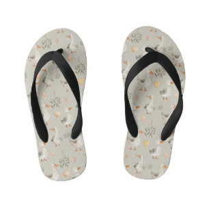 Chanclas Para Niños Cuta acuarela Whimsy Geese Kid's Flip Flops