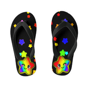 Chanclas Para Niños Cutas y coloridas estrellas del arcoiris con un ti