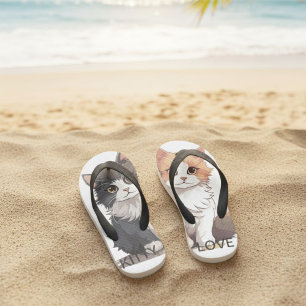 Chanclas Para Niños Cute Cats Flip Flops, Kitten Pets Comfortable Foot