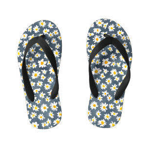 Chanclas Para Niños Cute Daisy Flower Escuela de patrón botánico
