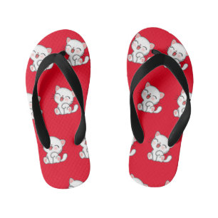 Chanclas Para Niños Cute kitty estampado flop azul