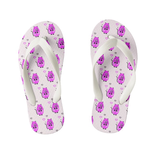 Chanclas Para Niños Cute lilac cat (Plantilla)