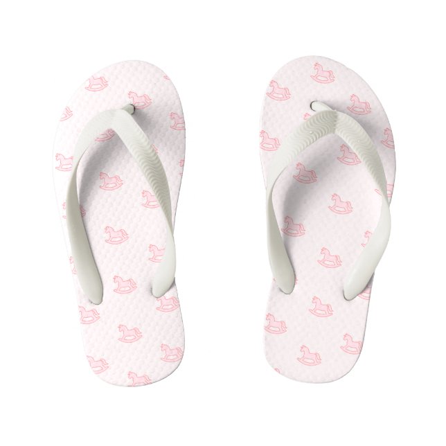 Chanclas Para Niños  Cute Pink Girl Rocking Horse (Plantilla)